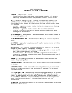 glossary of legislative terms - North Carolina General Assembly