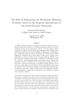The Role of Information for Retirement Behavior: Evidence