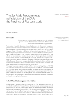The Set Aside Programme as self-criticism of the CAP