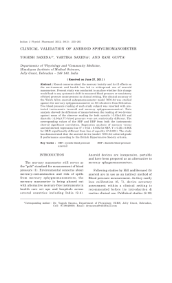 CLINICAL VALIDATION OF ANEROID SPHYGMOMANOMETER
