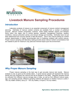 Livestock Manure Sampling Procedures