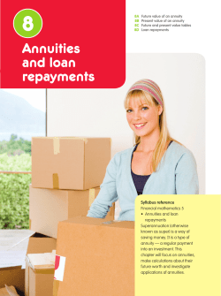 Annuities and loan repayments - general