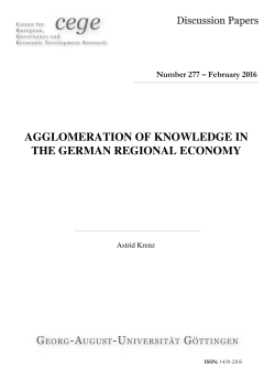 Agglomeration of Knowledge in the German Regional