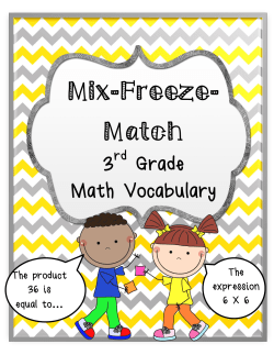 3rd Grade Math Vocabulary Mix Freeze Match Game