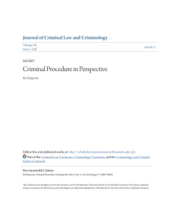 Criminal Procedure in Perspective