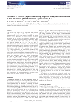 Differences in chemical, physical and sensory properties during