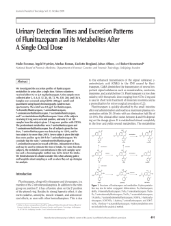 Urinary Detection Times and Excretion Patterns of Flunitrazepam