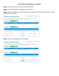 How to Write a Description of a Textbook Step 1: Log onto your D2L