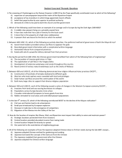 Student Generated Thematic Questions 1.The crowning of