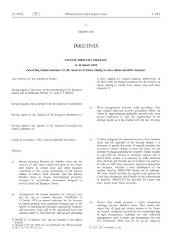 Council Directive 2010/24/EU of 16 March 2010 concerning mutual