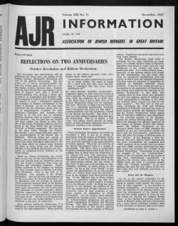 INFORMATION - The Association of Jewish Refugees