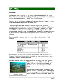 Batawa Community Profile - Batawa Development Corporation