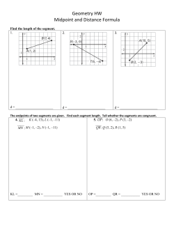 Geometry HW Midpoint and Distance Formula