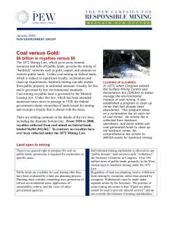 Coal versus Gold - The Pew Charitable Trusts