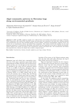 Algal community patterns in Slovenian bogs along