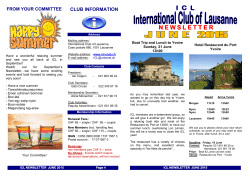 June 15 - International Club of Lausanne