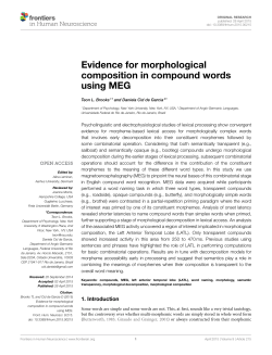 Evidence for morphological composition in compound words using
