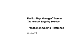 FedEx Ship Manager&reg; Server