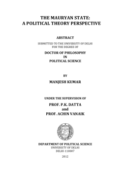 the mauryan state: a political theory perspective