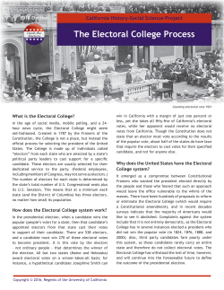 The Electoral College Process - California History
