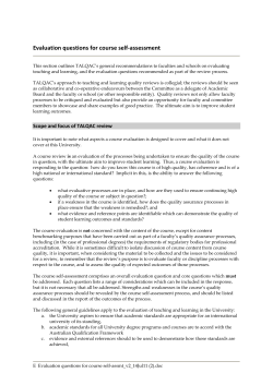 Evaluation questions for course self