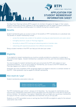 application for student membership information sheet