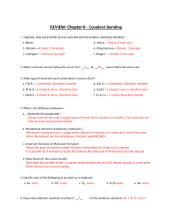 REVIEW: Chapter 8 - Covalent Bonding