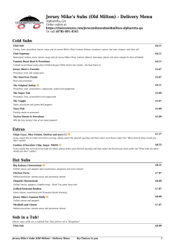 Jersey Mike`s Subs (Old Milton) by Choices to you: Delivery Menu