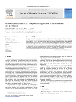 51. &ldquo;Entropy contributions in pKa computation: Application to