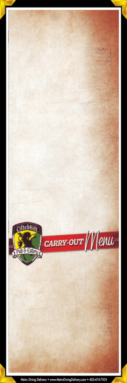 Tilted Kilt Menu With Prices