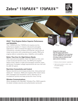 Zebra&reg; 110PAX4&trade; 170PAX4&trade;