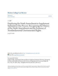 Employing the Ninth Amendment to Supplement Substantive Due