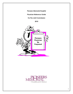 Physician Reference Guide for TJC 2010