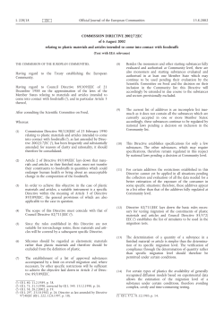 COMMISSION DIRECTIVE 2002/72/EC of 6 August 2002 relating to