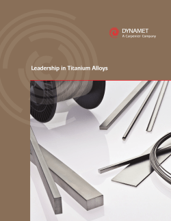 Leadership in Titanium Alloys