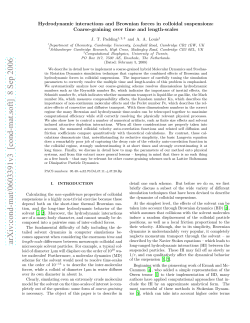 Hydrodynamic interactions and Brownian forces in colloidal