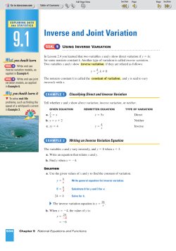 Inverse and Joint Variation