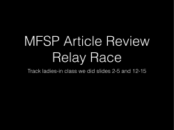 MFSP Article Review Relay Race - DC