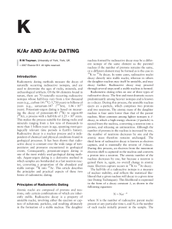 K/Ar AND Ar/Ar DATING