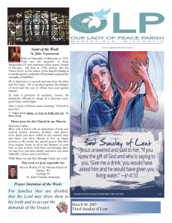 03-19-17 - Our Lady of Peace Parish Marshfield Wisconsin