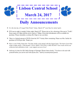 Lisbon Central School March 24, 2017 , 2017 Daily Announcements