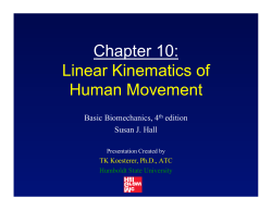 Chapter 10: Linear Kinematics of Human Movement
