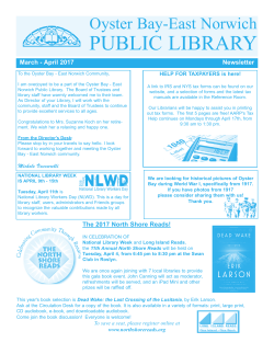 March/April 2017 - Oyster-Bay East Norwich Public Library