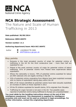 Strategic Assessment of the Nature and Scale of Human Trafficking