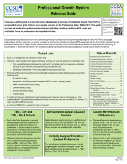 Professional Growth System Reference Guide