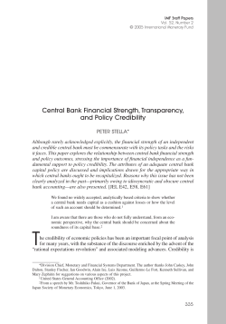 Central Bank Financial Strength, Transparency, and Policy Credibility
