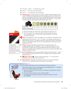 37. Solve log x = log (x 2 - 12). Explain your answer. 38. Solve 5 2x