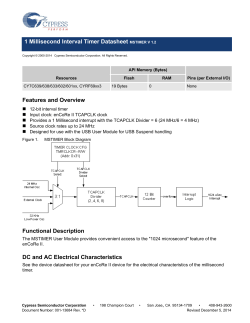 1 Millisecond Interval Timer Datasheet MSTIMER V 1.2 Features