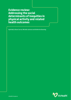 Addressing the social determinants of inequities in