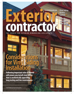 Considerations for Vinyl Siding Installation